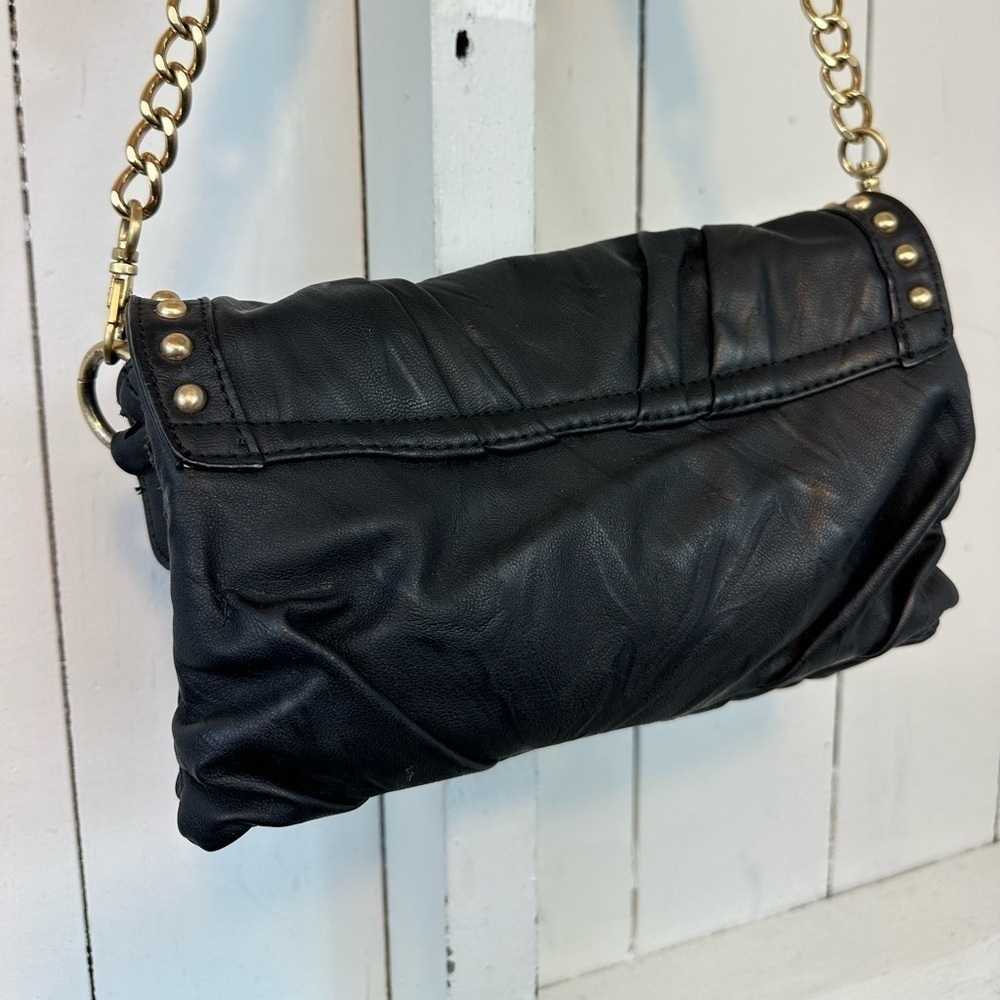 Black Rivet Biker Babe Gold Rivet Thick Strap Motorcycle Bag Bike Purse Harley - Picture 9 of 16
